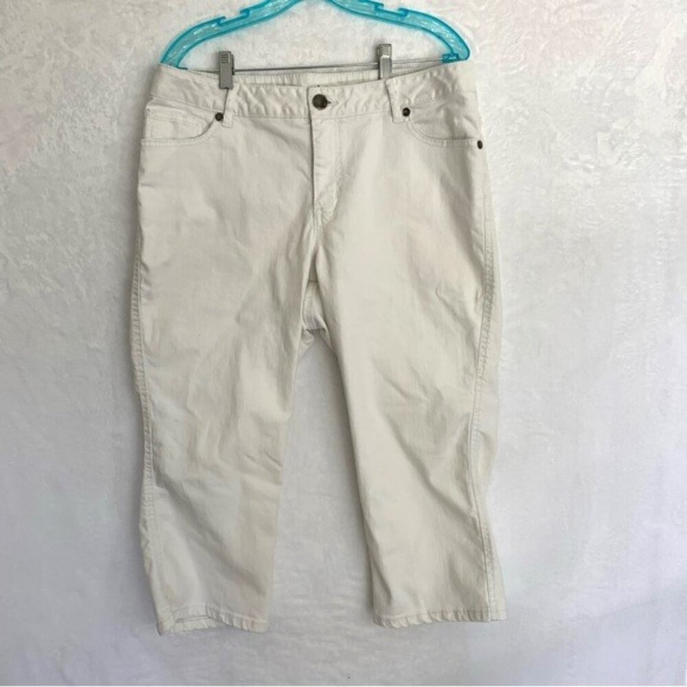 Avenue Denim Women's White Jeans Capri Size 14 Cotton